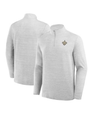 Men's Heather Gray New Orleans Saints Clutch Quarter-Zip Pullover Sweatshirt