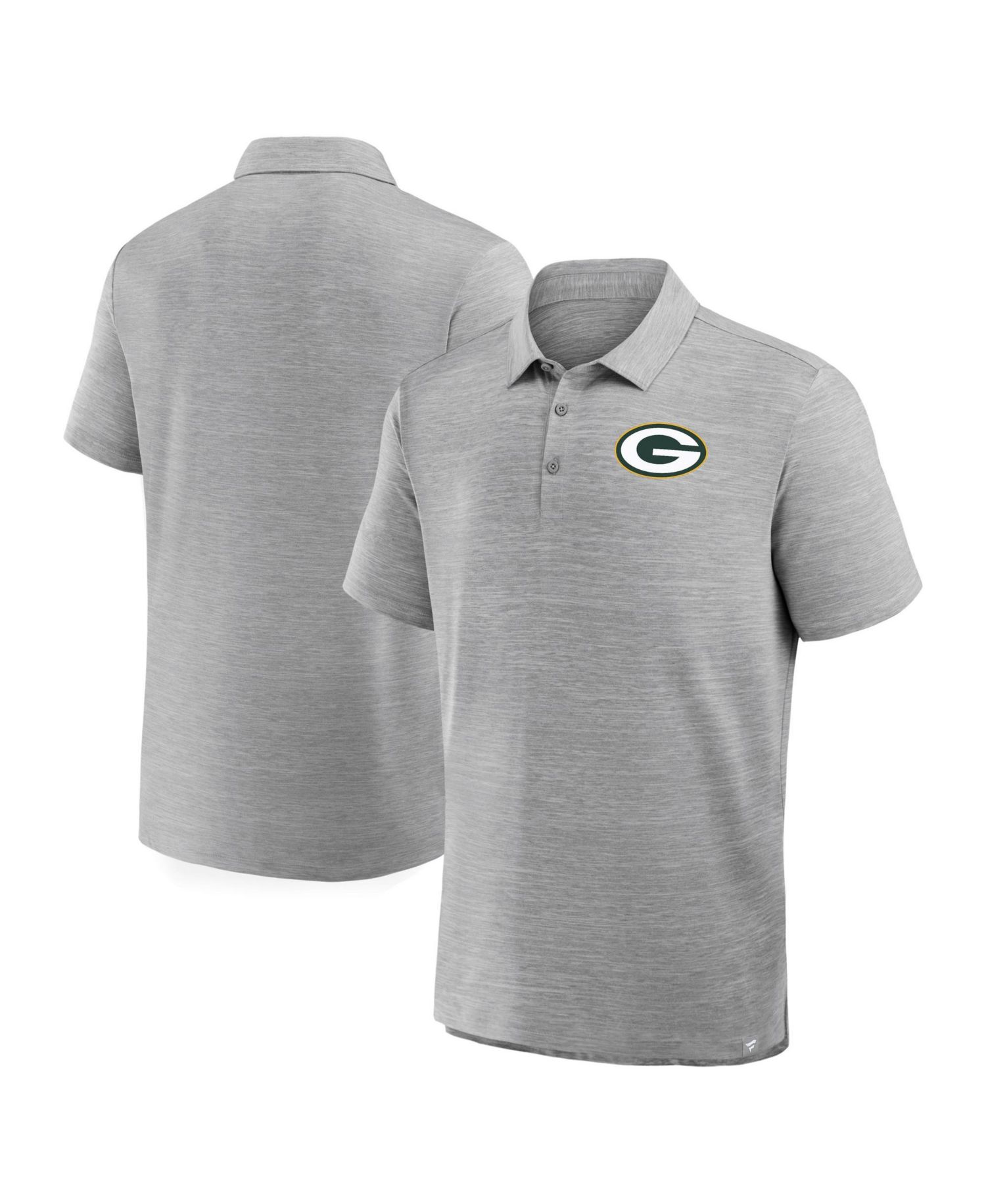 Men's Heather Gray Green Bay Packers Clutch Polo Shirt