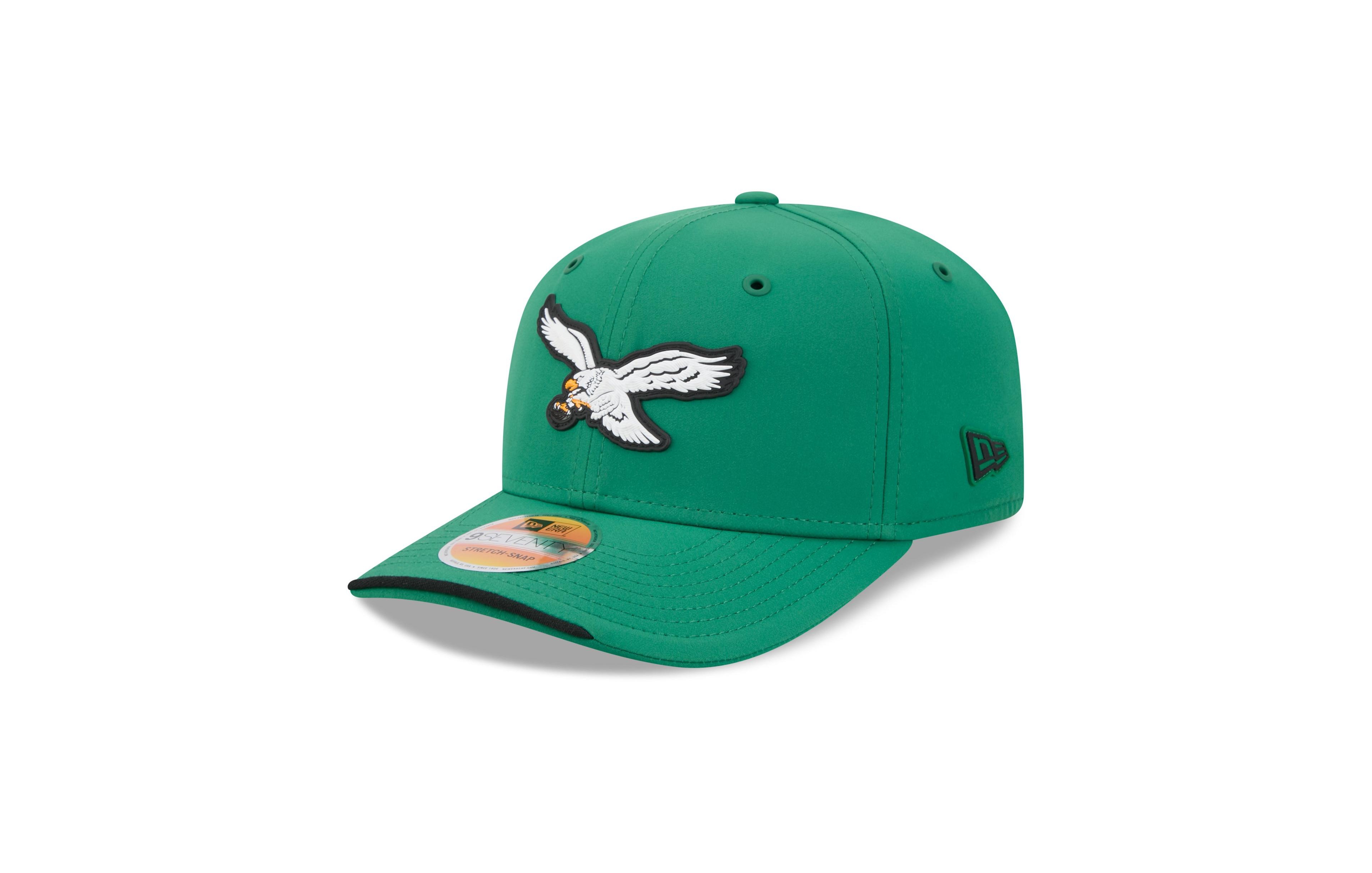 New Era Men's Kelly Green Philadelphia Eagles 2026 Sideline Throwback 9SEVENTY Adjustable Hat