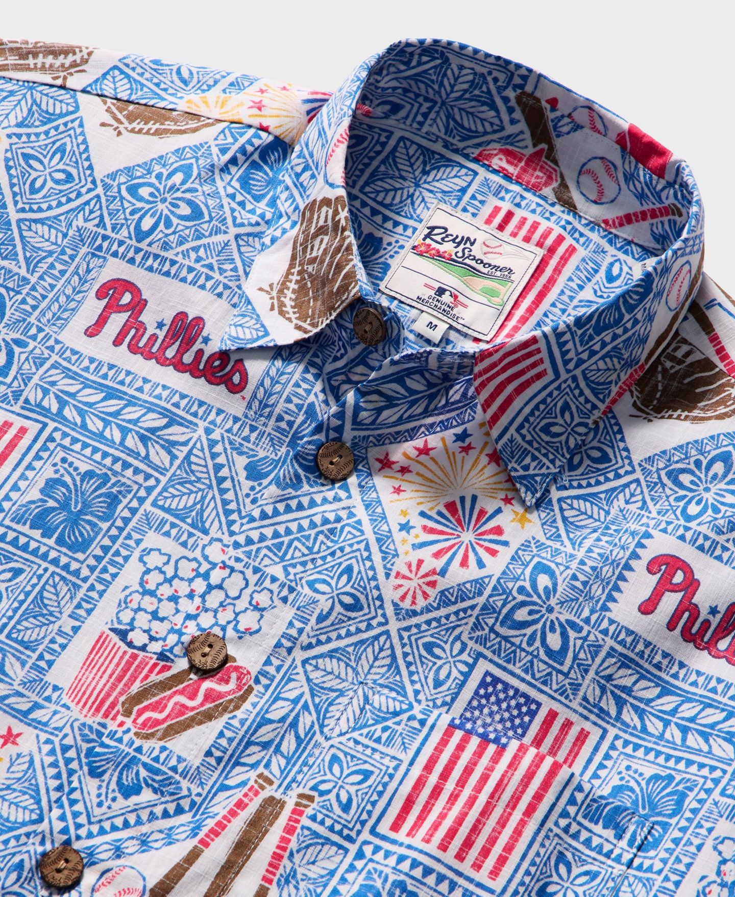 Мужская рубашка Reyn Spooner Blue Philadelphia Phillies Americana Button-Up — фото 2