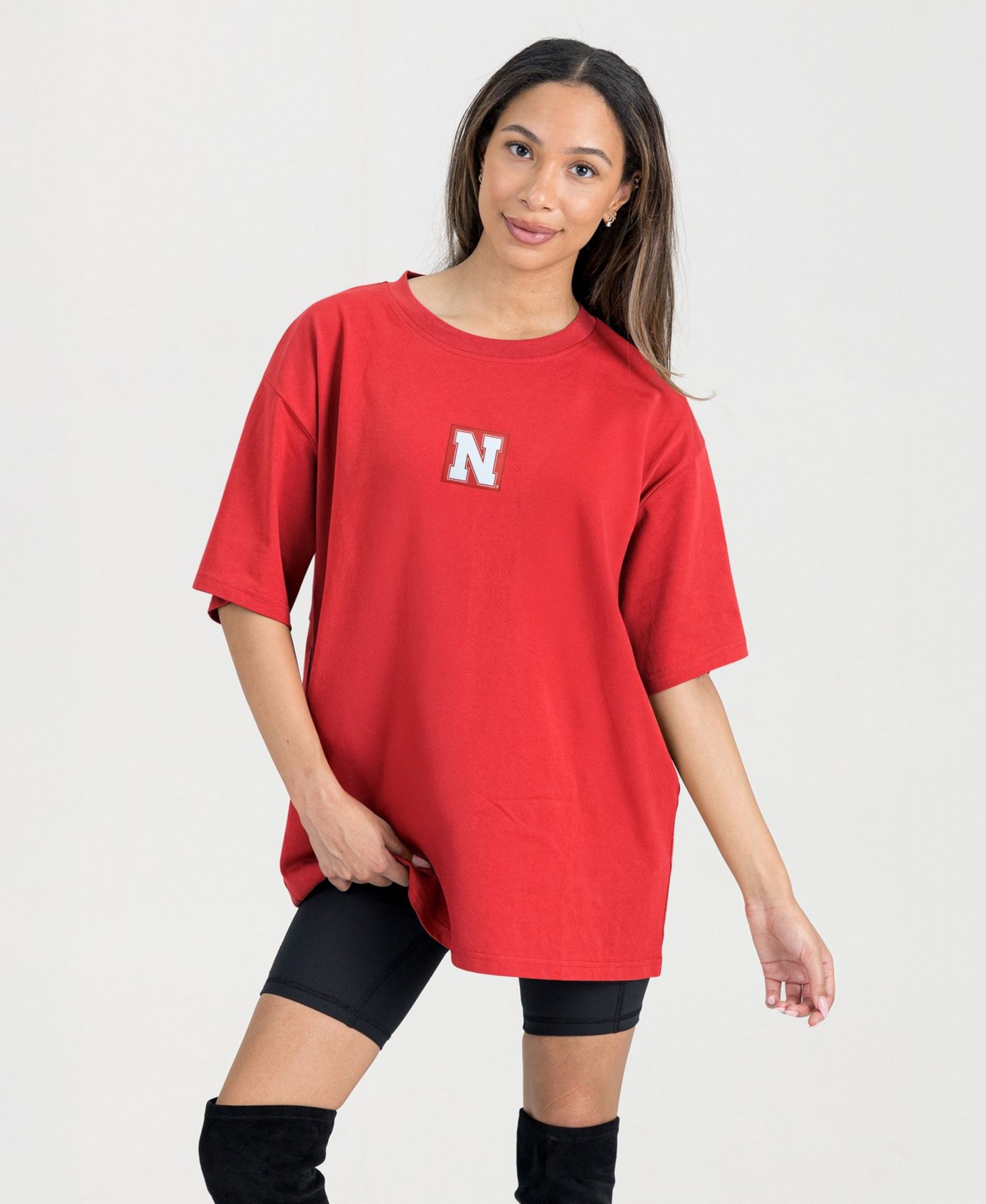 Women's Scarlet Nebraska Huskers Oversized Back at Ya T-Shirt