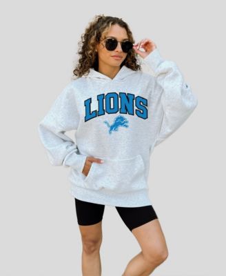 Women's Ash Detroit Lions Fan Edition Premium Weight Hoodie