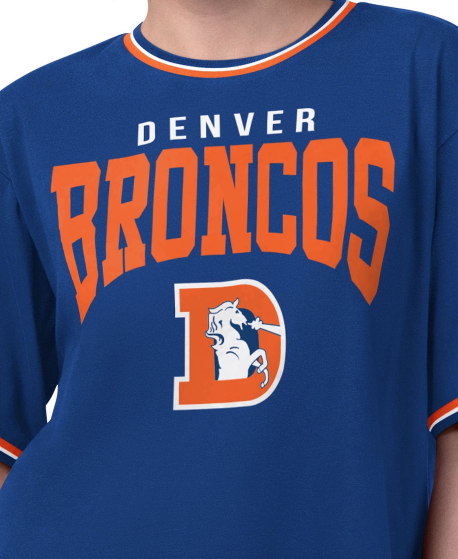 Women's Royal Denver Broncos Ace Cropped T-Shirt