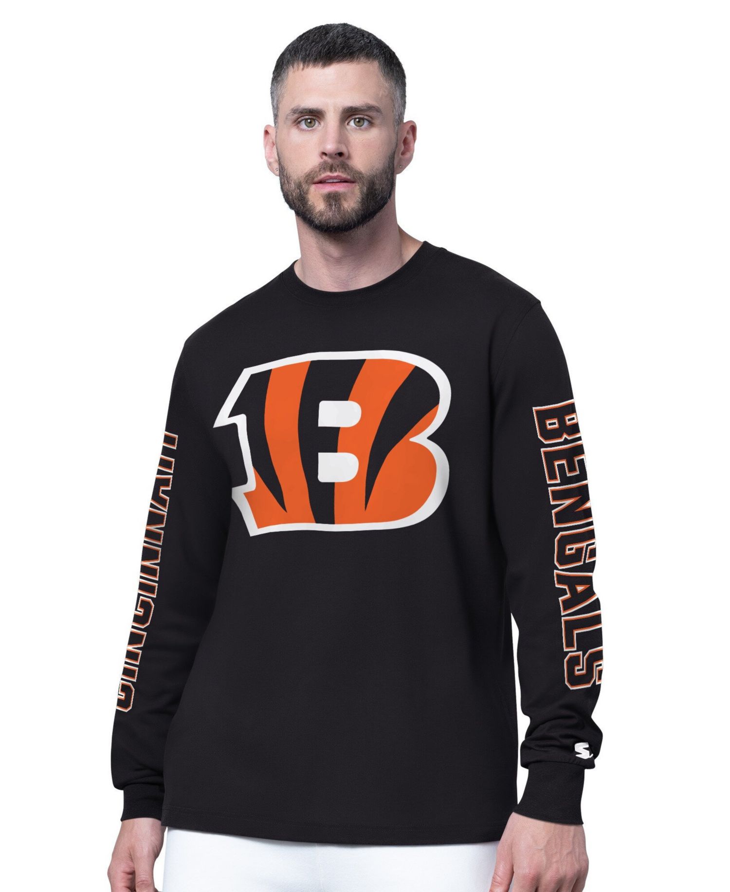 Men's Black Cincinnati Bengals Clutch Hit II Long-Sleeve T-Shirt
