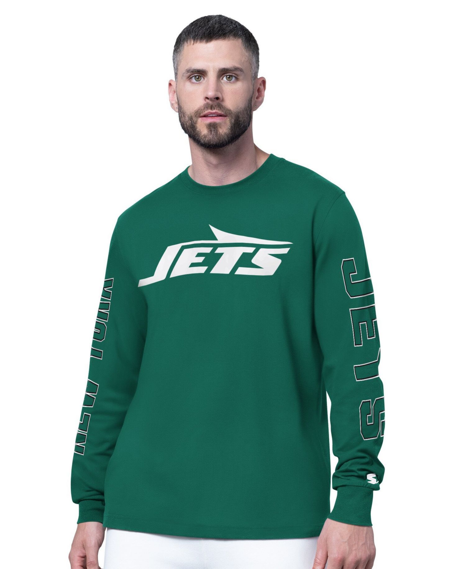 Men's Green New York Jets Clutch Hit II Long-Sleeve T-Shirt
