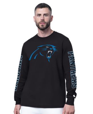 Men's Black Carolina Panthers Clutch Hit II Long-Sleeve T-Shirt