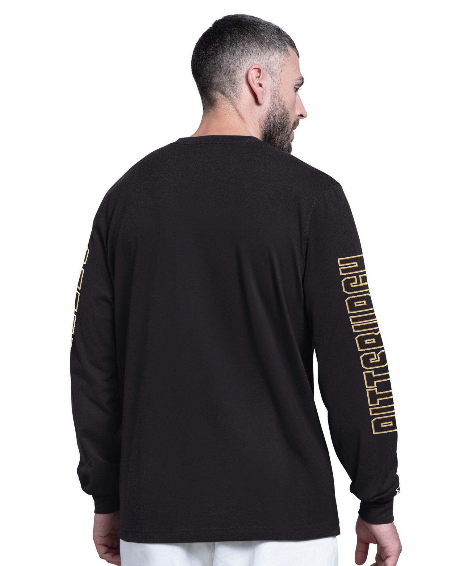 Men's Black Pittsburgh Steelers Clutch Hit II Long-Sleeve T-Shirt