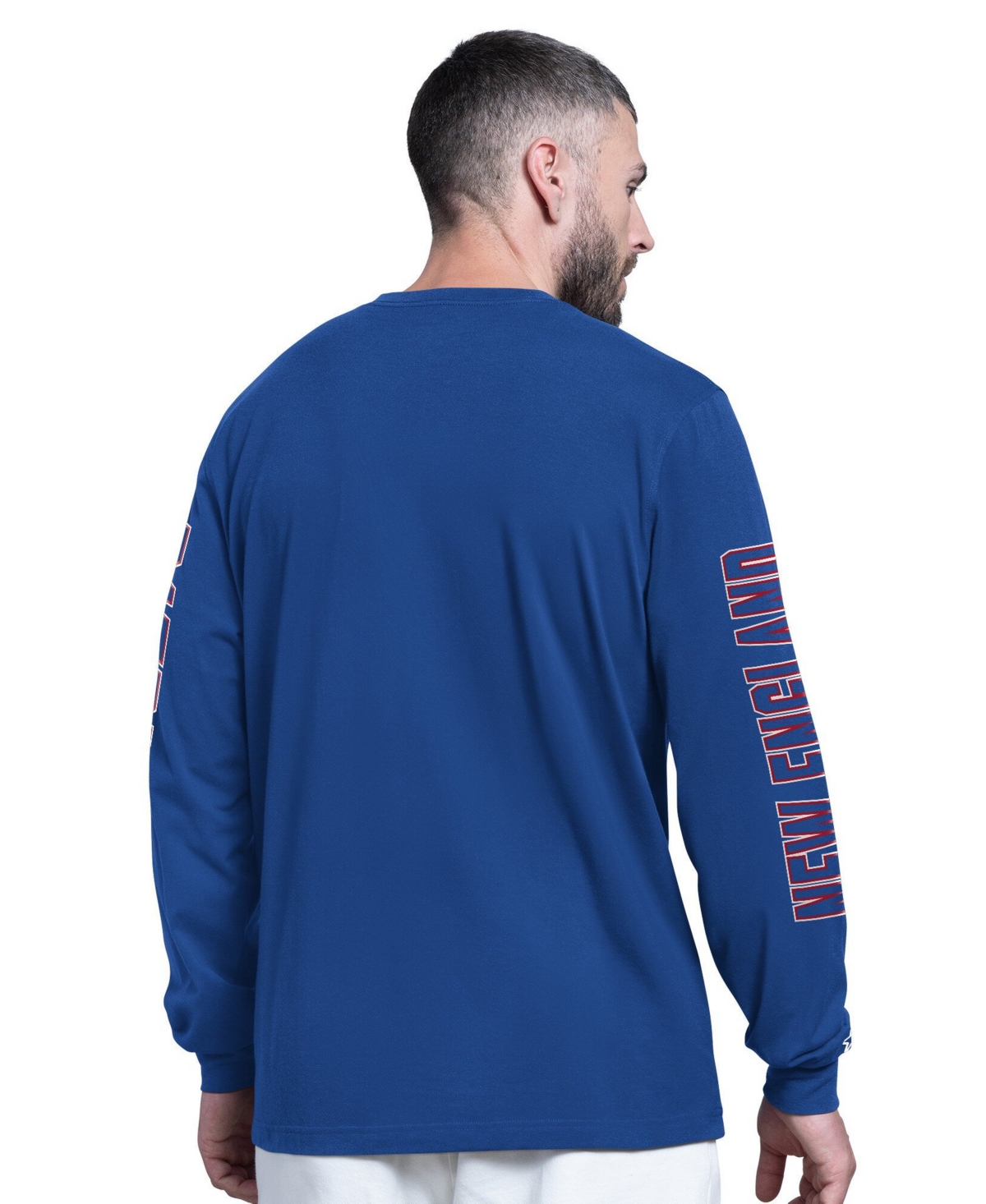 Starter Men's Royal New England Patriots Clutch Hit Ii Logo Long-Sleeve T-Shirt
