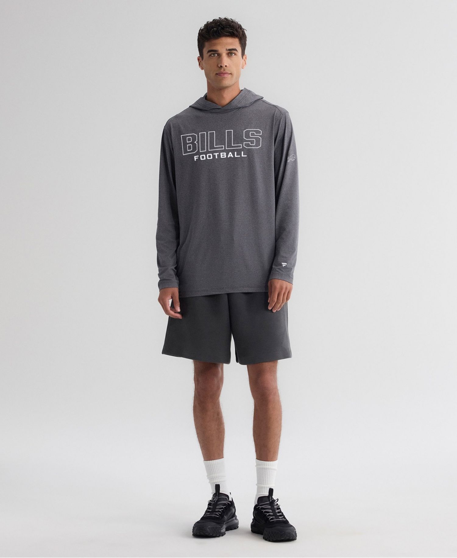 Men's Charcoal Buffalo Bills Clutch Long Sleeve Hooded T-Shirt