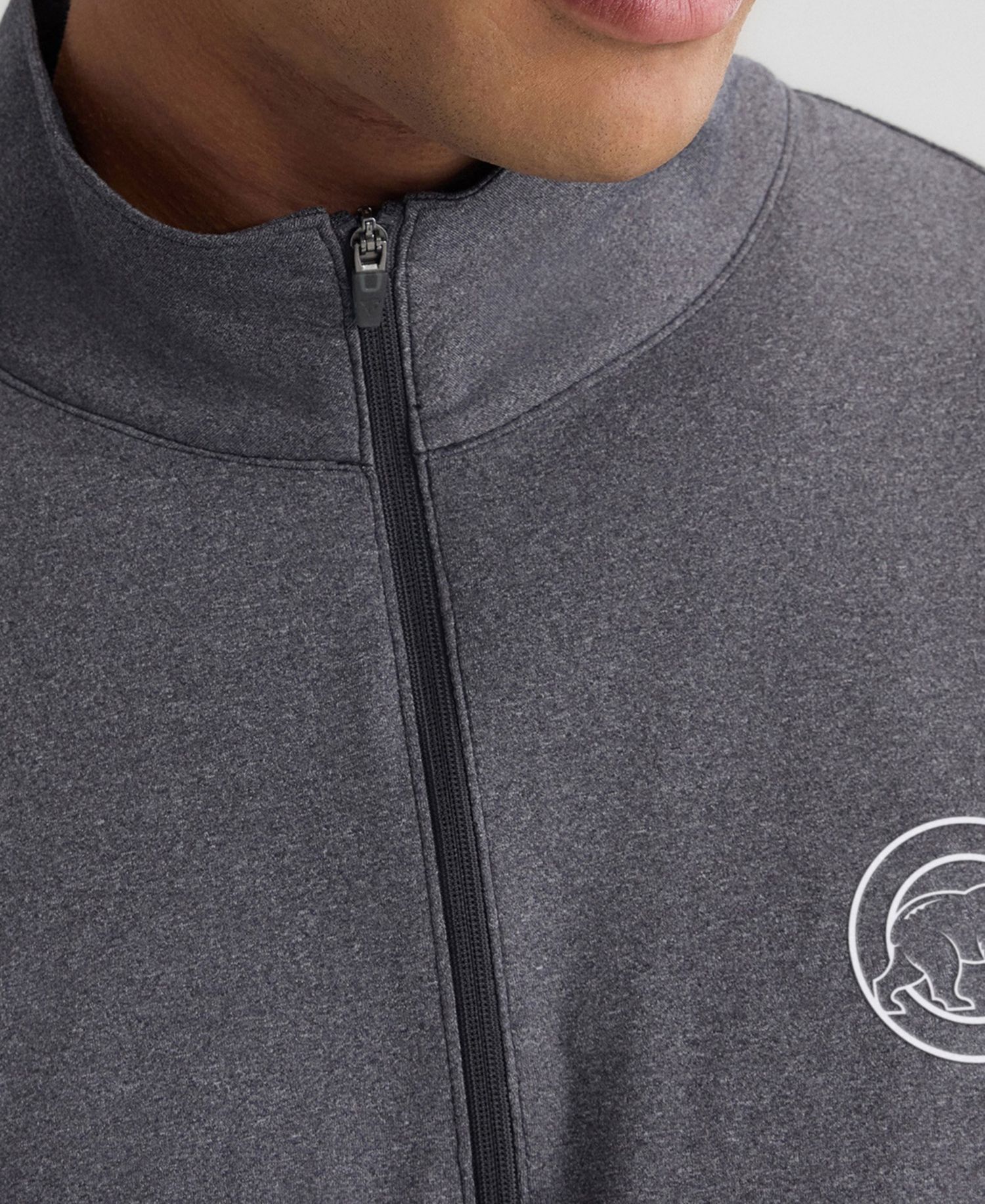 Men's Charcoal Chicago Cubs Clutch Quarter-Zip Pullover Sweatshirt
