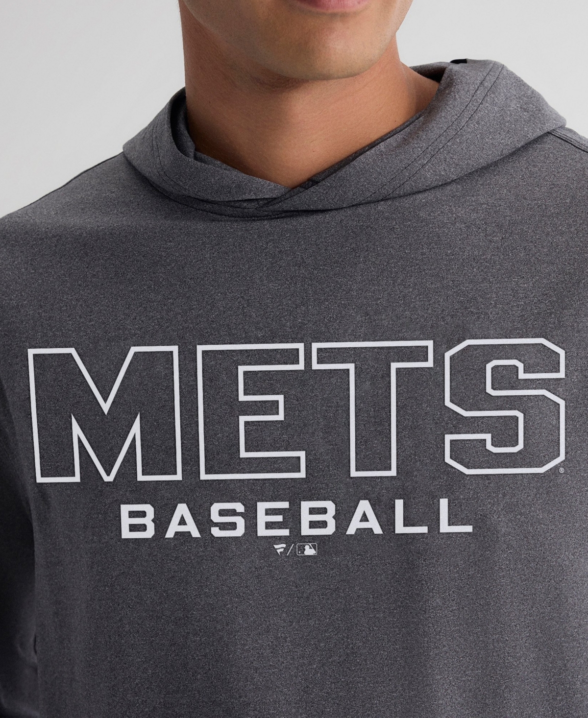 Fanatics Men's Charcoal New York Mets ClutchLong sleeves Hooded T-Shirt