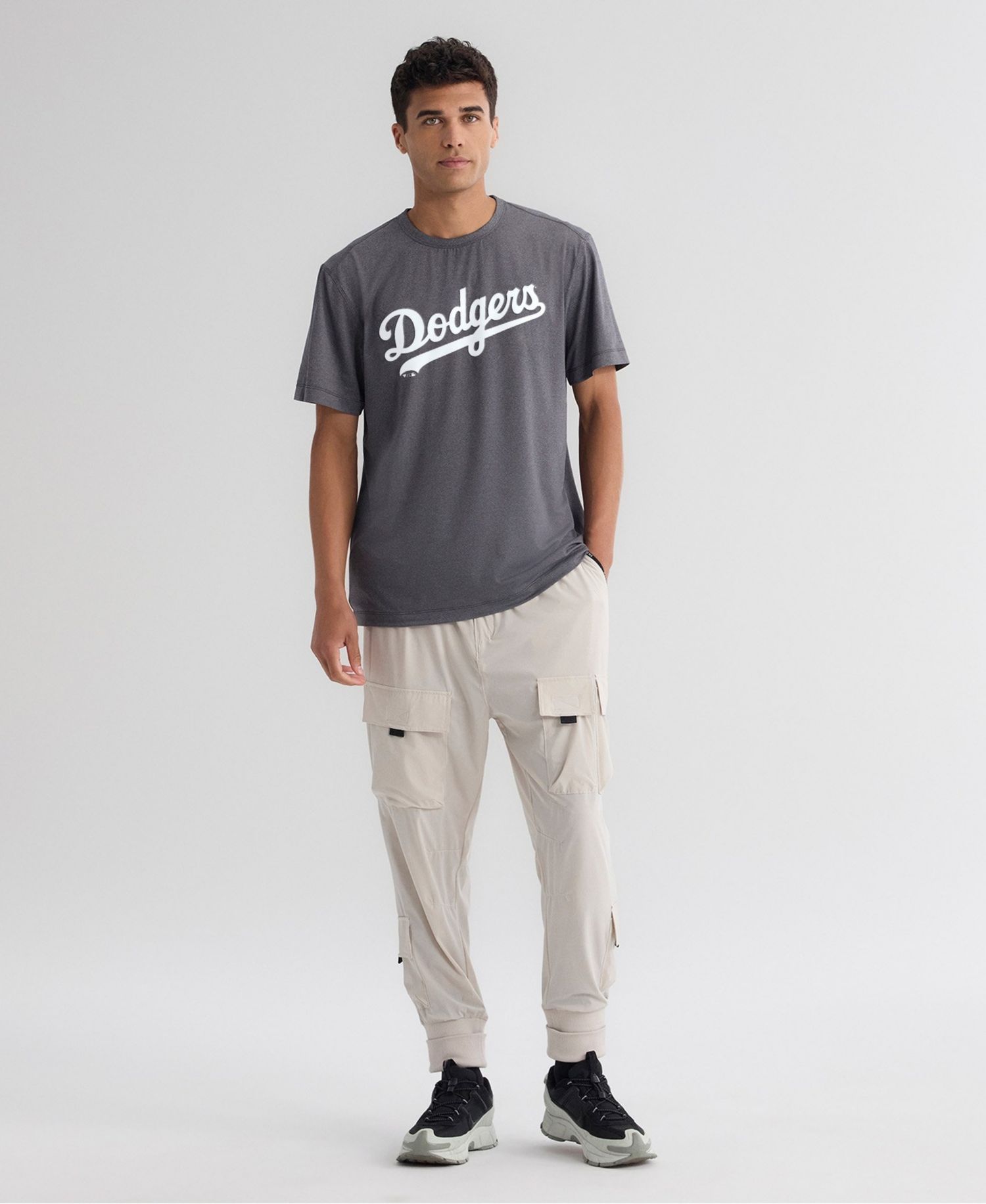 Men's Charcoal Los Angeles Dodgers Clutch Winning Edge T-Shirt