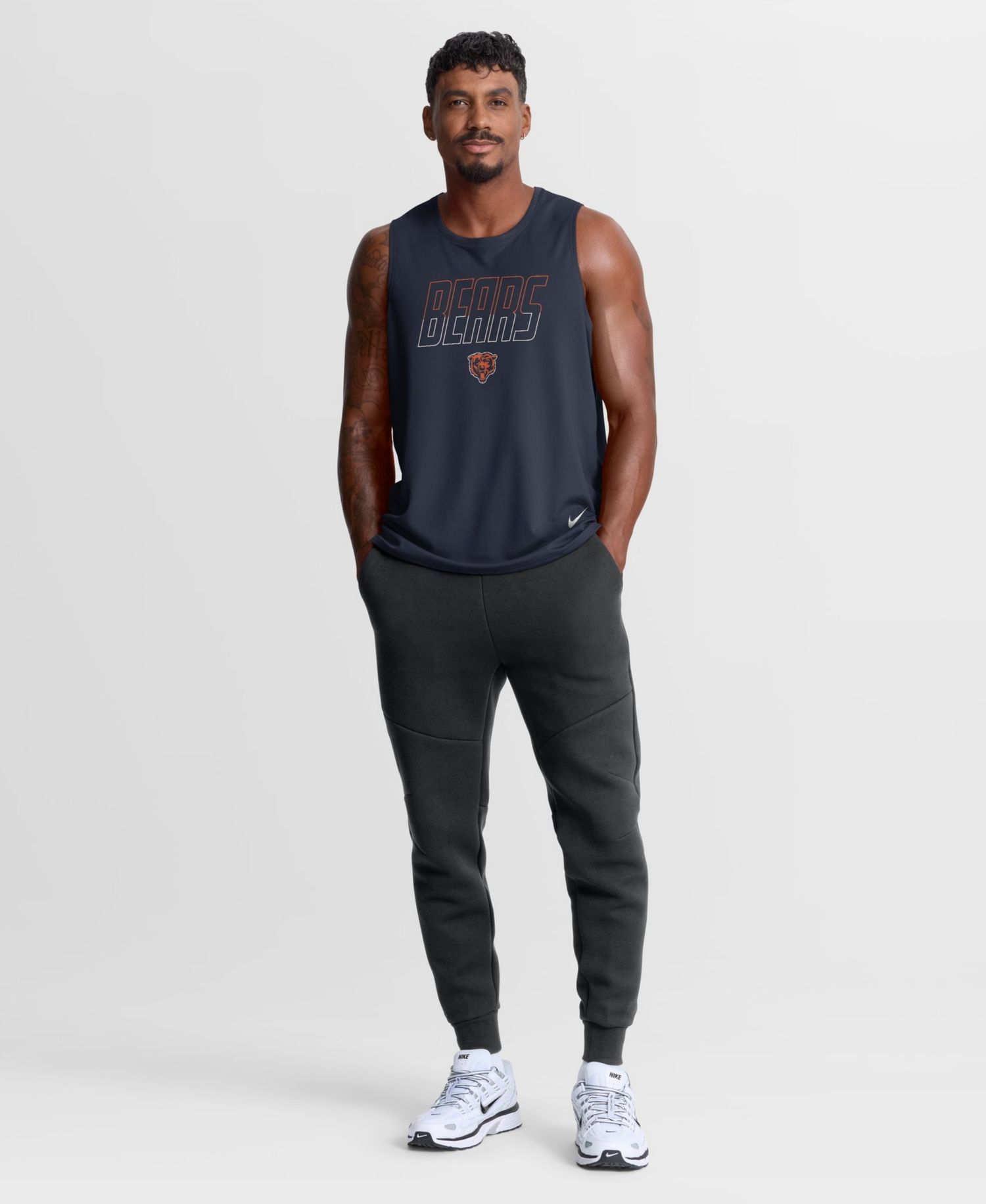 Men's Navy Chicago Bears Kickoff Miler Dri-FIT Tank&iquest; Top