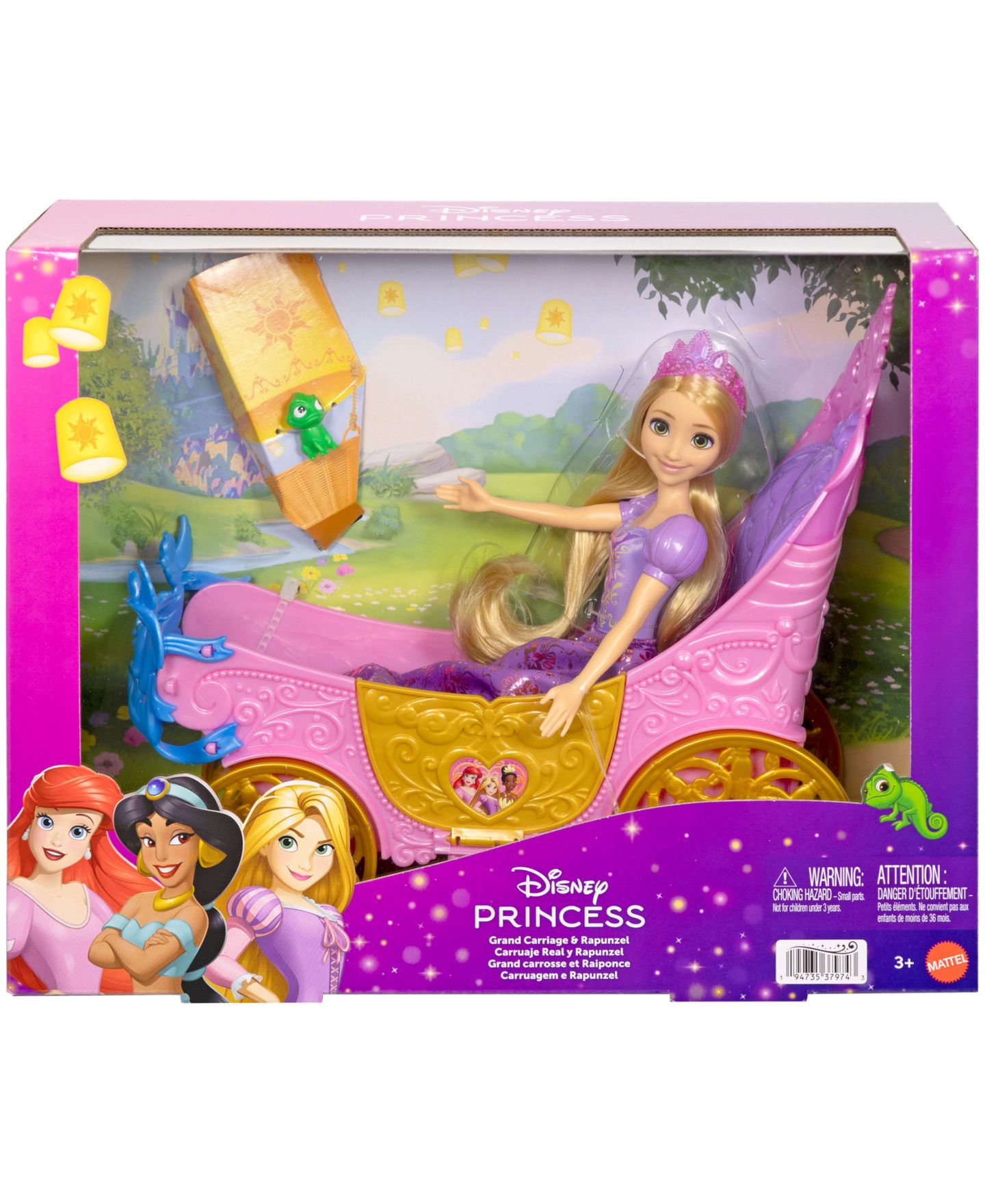 Детская кукла Disney Princess Rapunzel Grand Carriage Fashion Doll with Pascal, Ages 3+ — фото 5