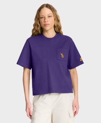 Women's Purple LSU Tigers Legacy Pocket Boxy T-Shirt
