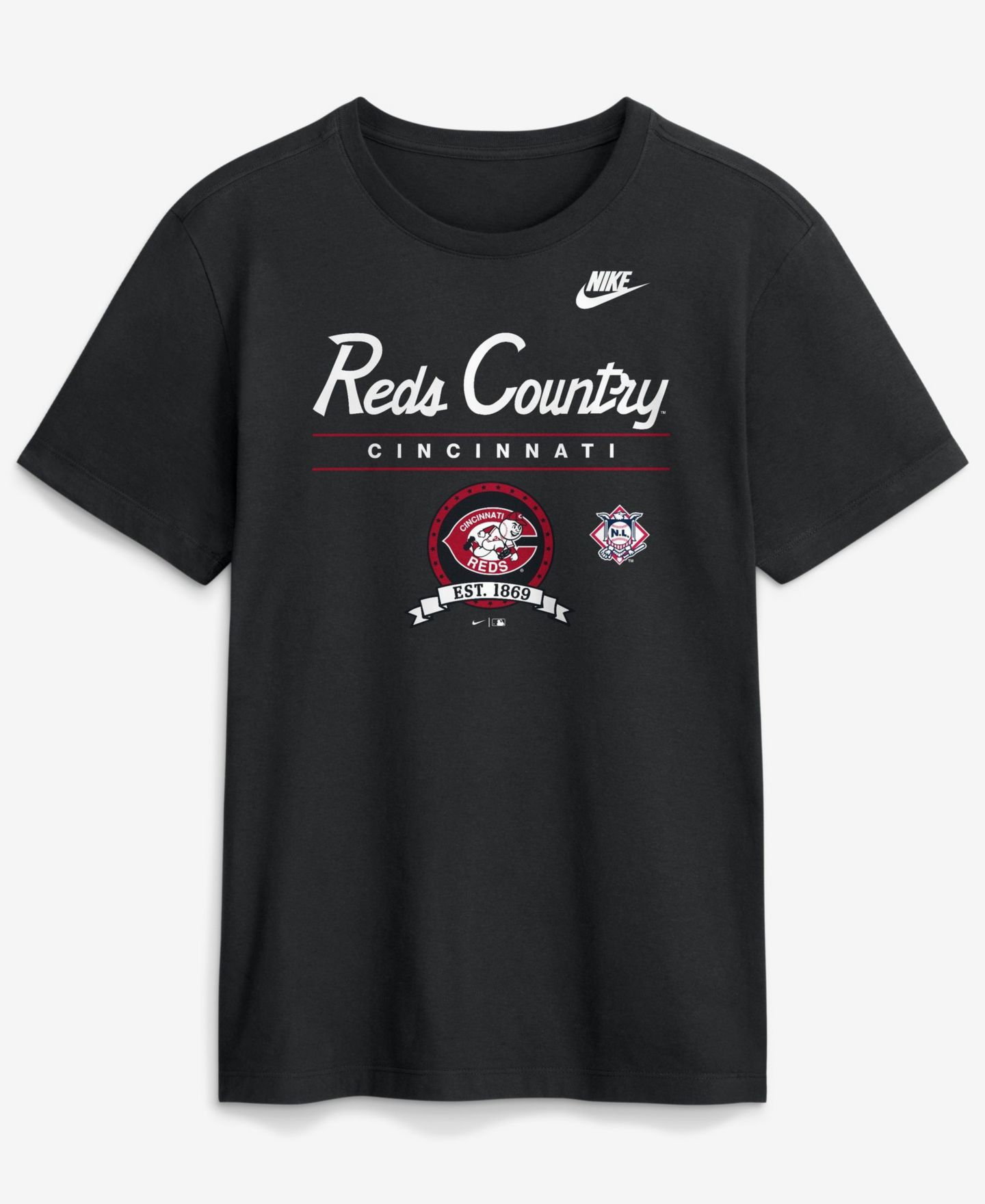 Мужская футболка Nike Black Cincinnati Reds Cooperstown Graphic — фото 1