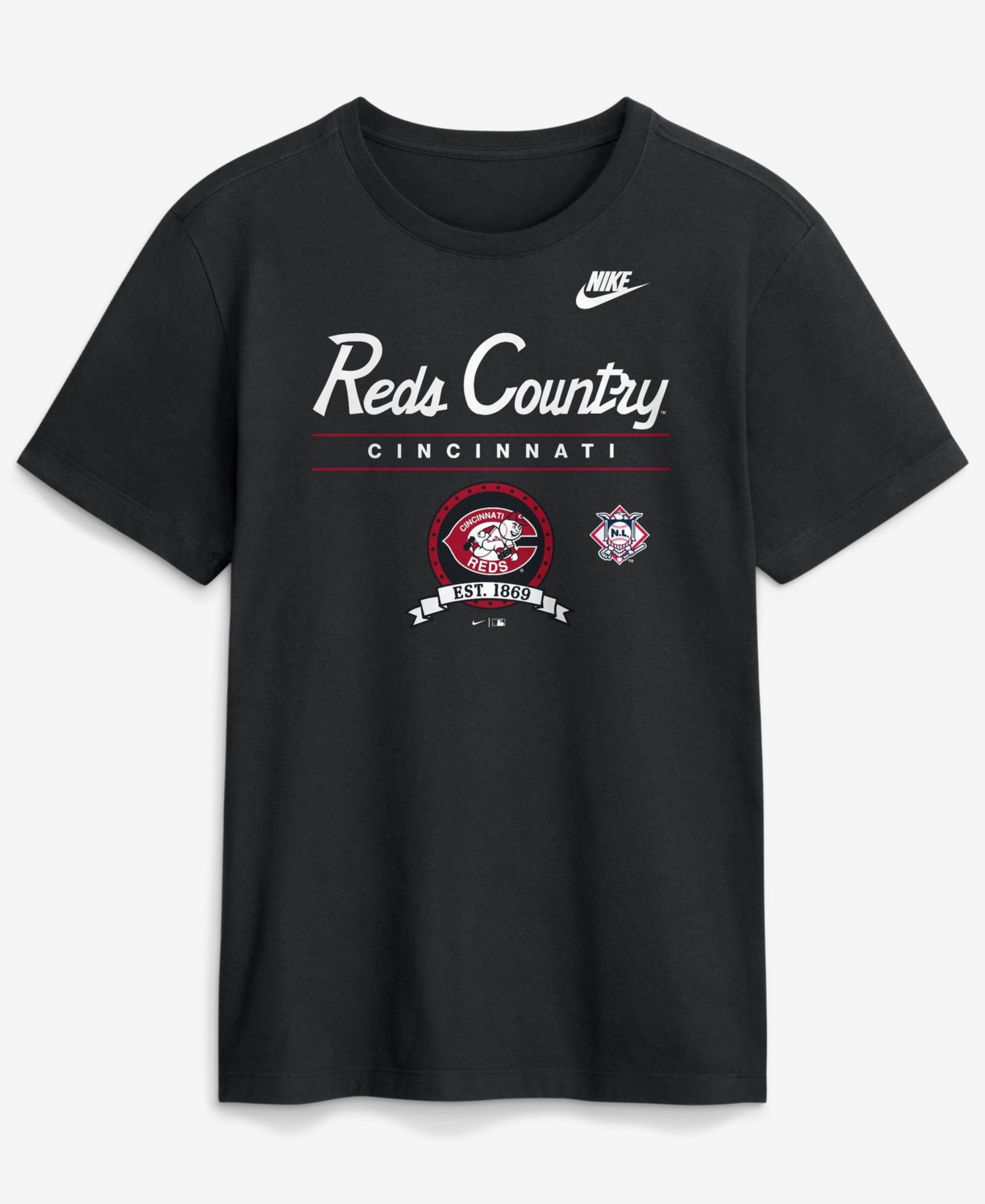 Men's Black Cincinnati Reds Cooperstown Graphic T-Shirt