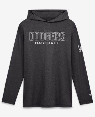 Men's Charcoal Los Angeles Dodgers ClutchLong sleeves Hooded T-Shirt