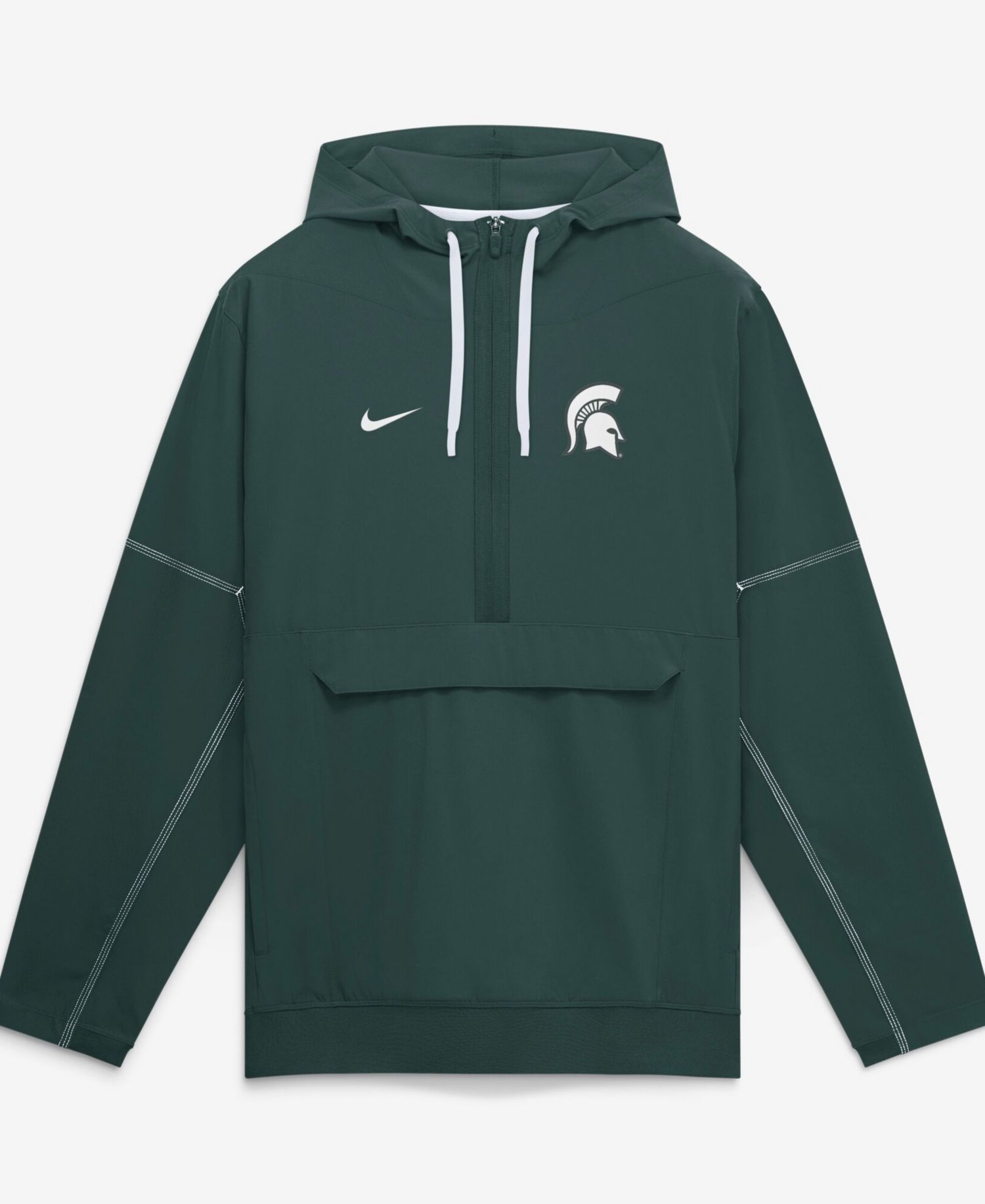 Men's Green Michigan State Spartans 2026 Sideline Anorak Half-Zip Hoodie