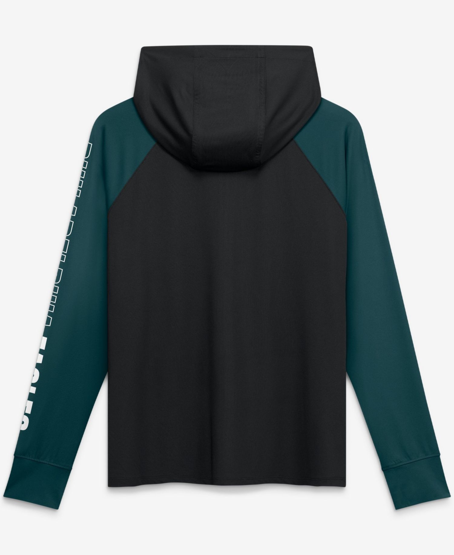 Women's Black/Midnight Green Philadelphia Eagles Cornerback Blitz Raglan Full-Zip Hoodie