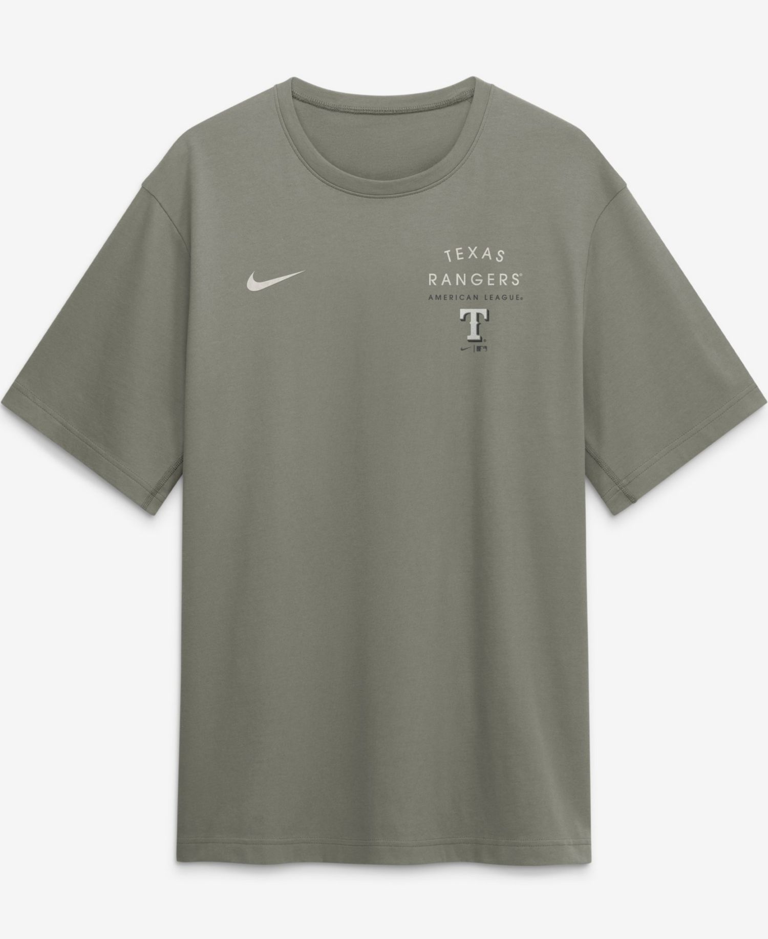 Men's Olive Texas Rangers Statement Dri-FIT Primary T-Shirt