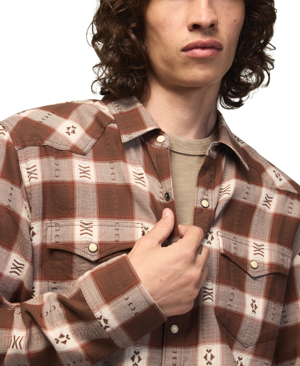 Lucky Brand Men's Mesa Western Plaid Shirt