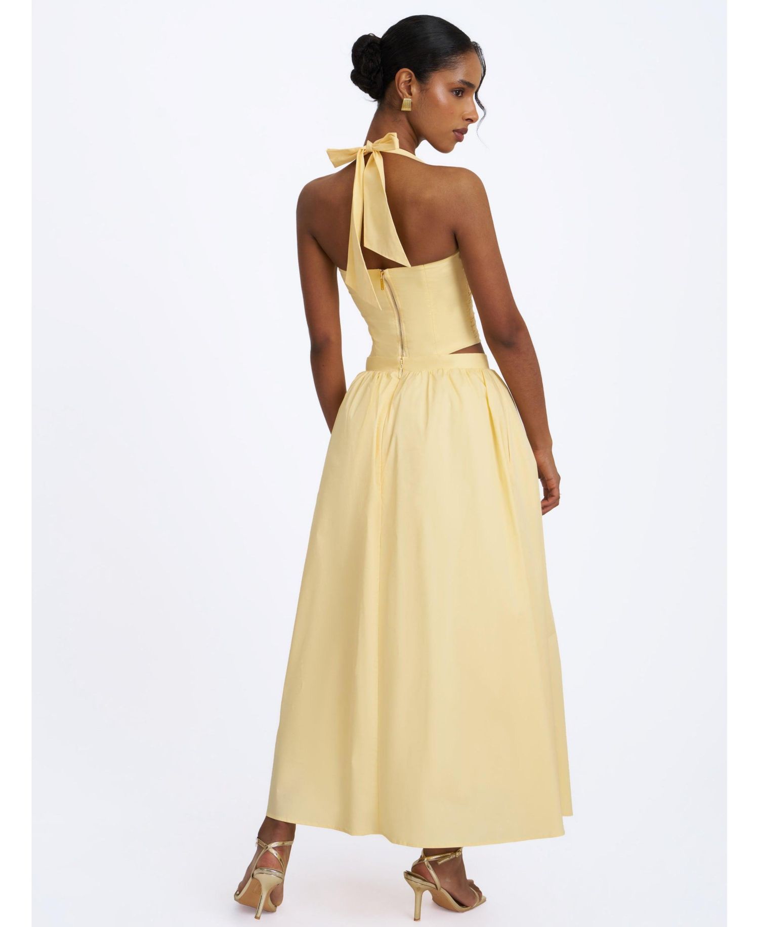 Women's Wina Low-Rise Maxi A-Line Cotton-Blend Poplin Skirt