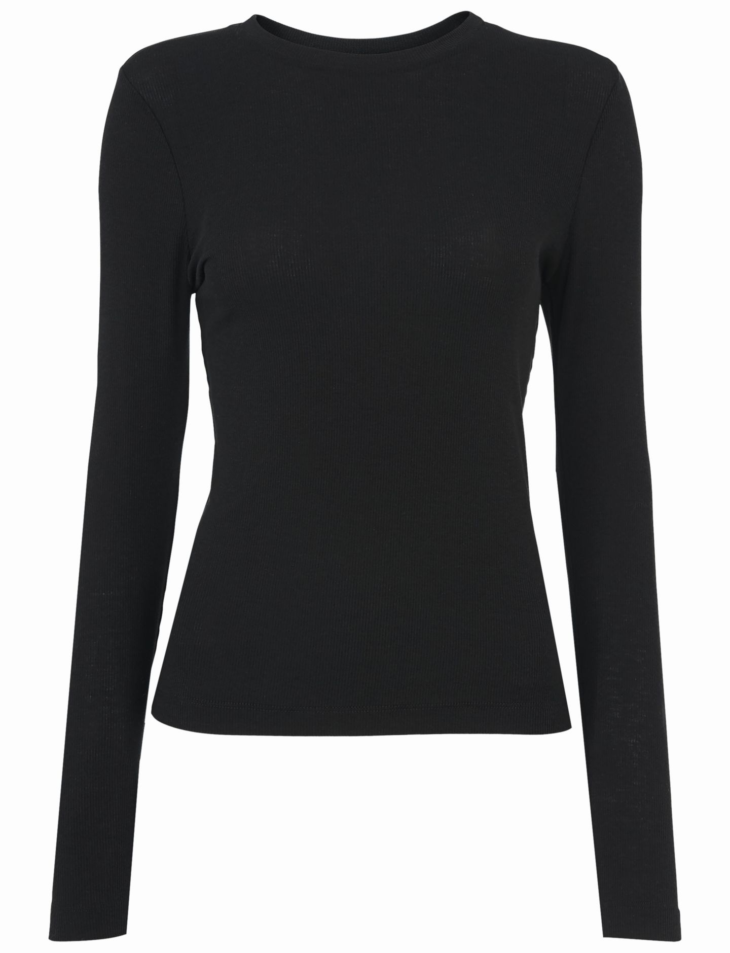Женский топ Whistles Essential Long-Sleeve Crewneck, цвет: Чёрный — фото 4