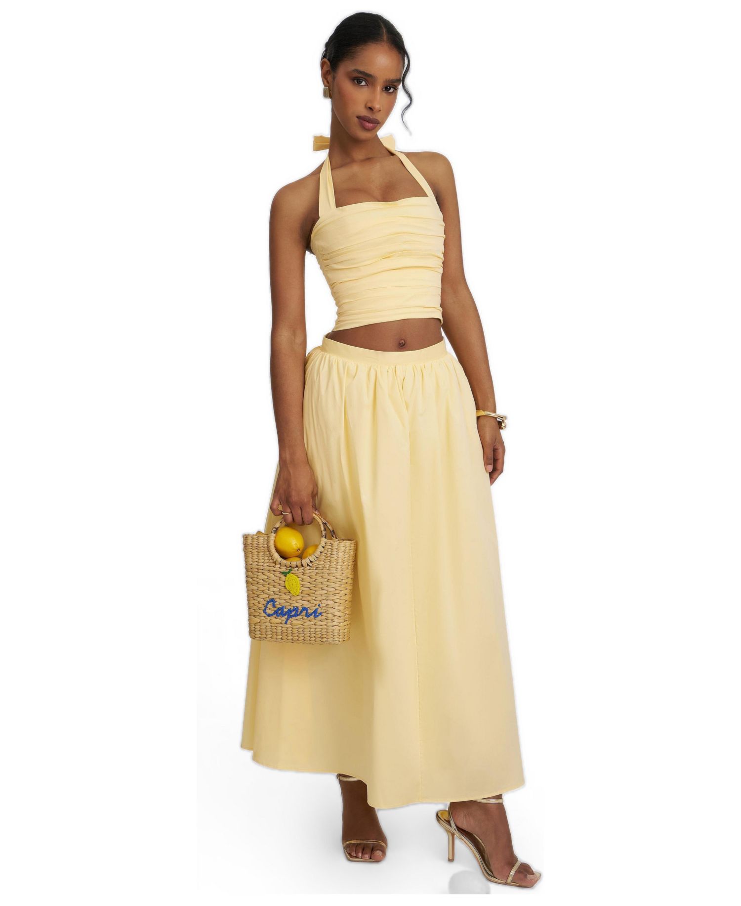 Women's Wilsie Ruched-Crop Halter Top