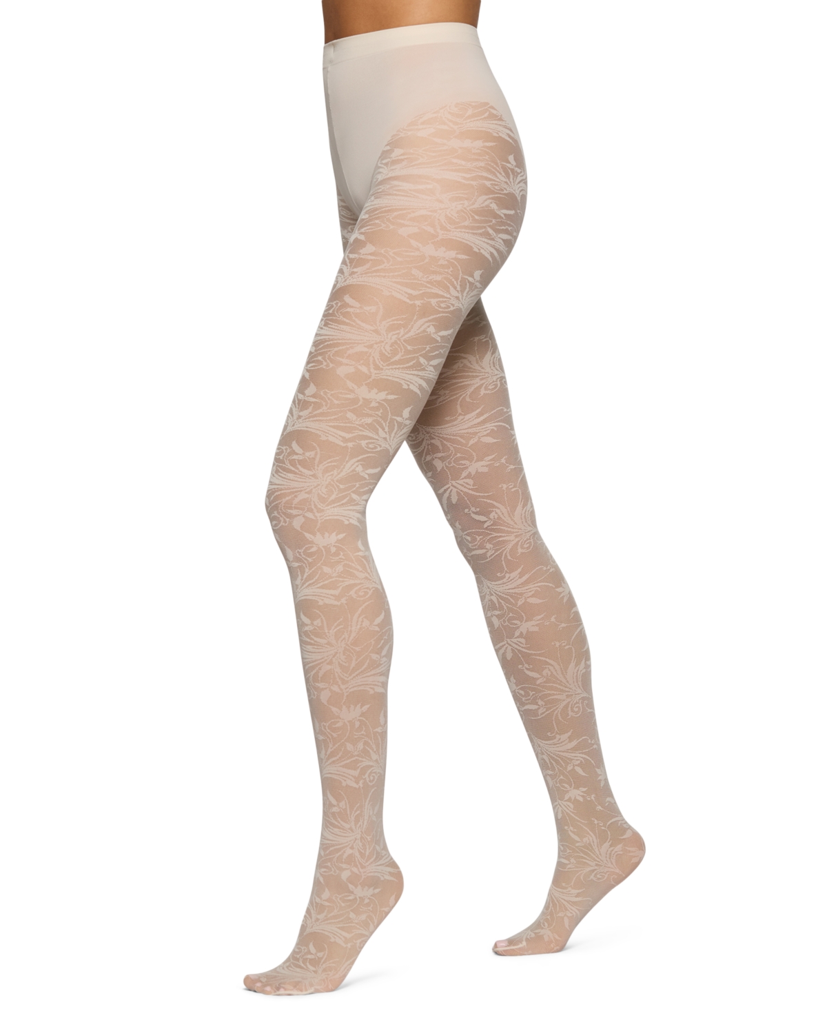 Hue Women's Floral Brocade Sheer Tights