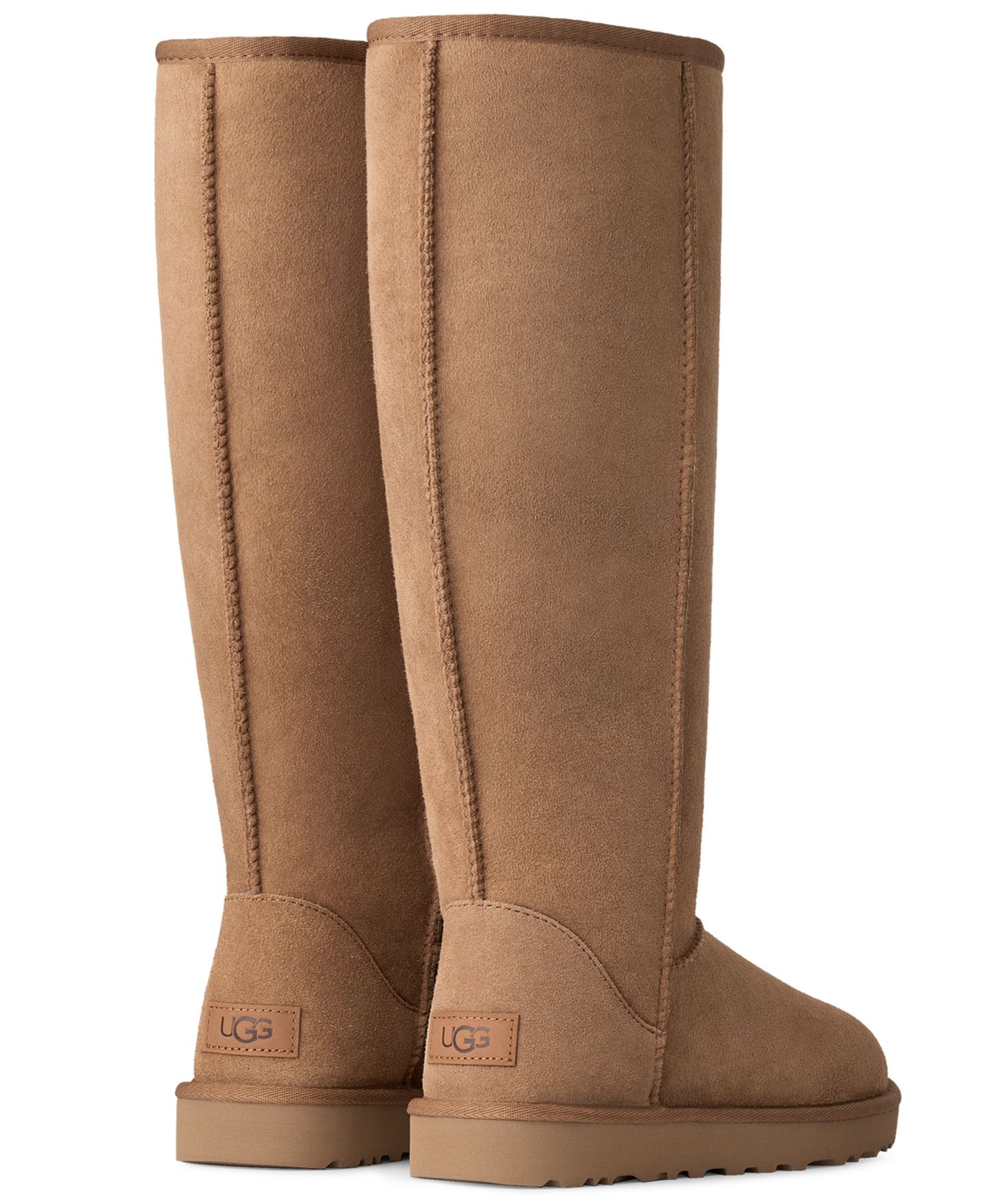 Женские ботинки UGG® Classic Ultra Round Toe Tall, цвет: Каштановый — фото 6
