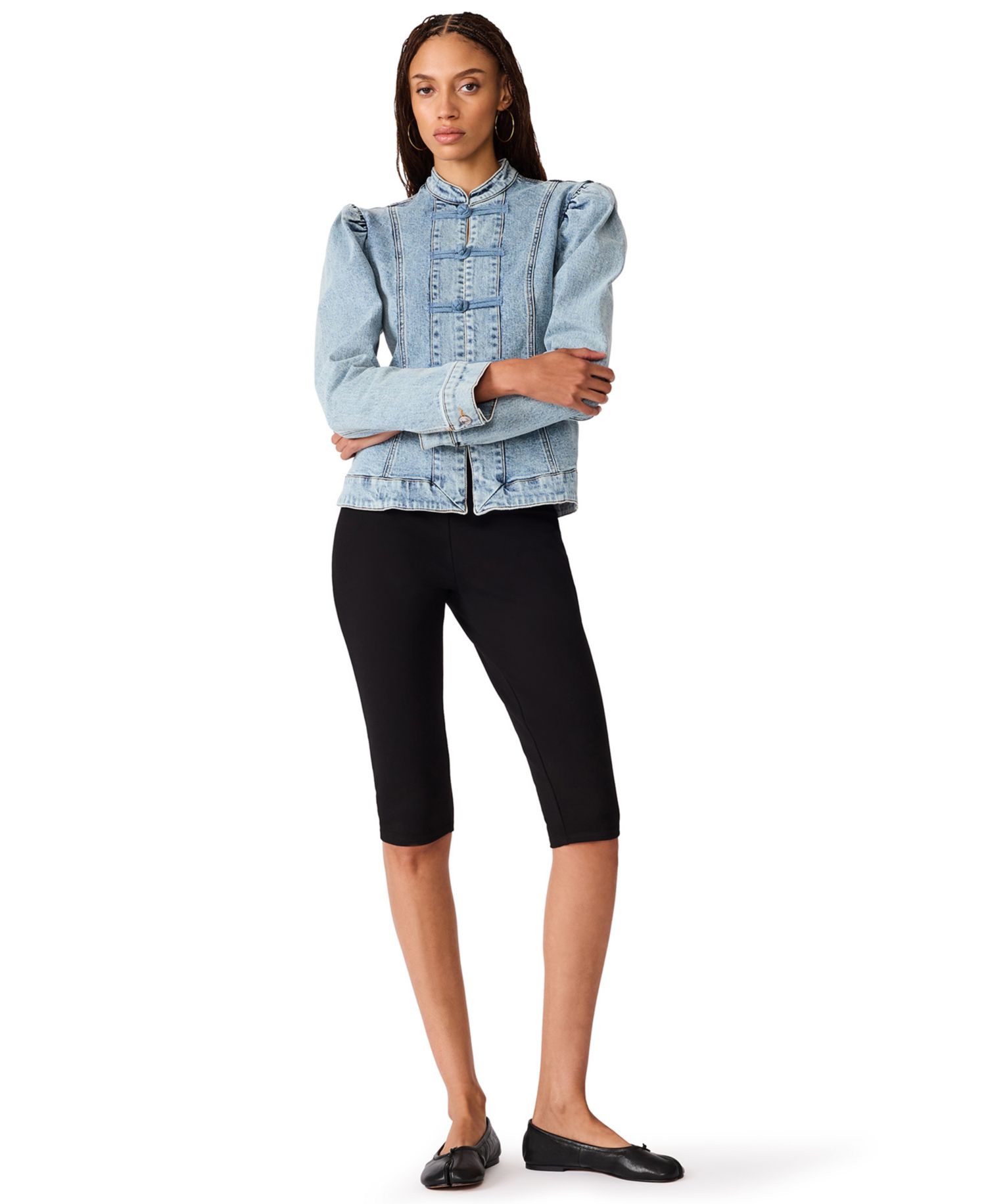 Women's Aberdeen Puff-Sleeve Denim Blouse