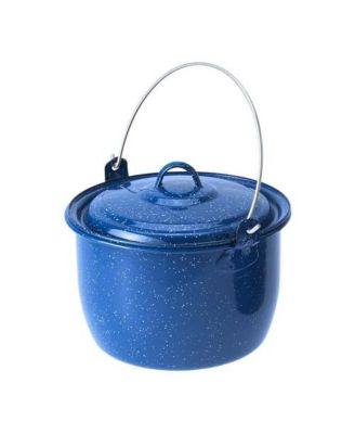 4.25 Qt Enamel Convex Kettle Camping Farmhouse Cookware For Soup Stew Water