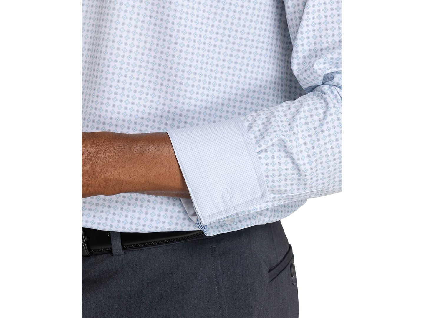 Мужская рубашка ConStruct Slim-Fit Stretch Dress Shirt, цвет: Белый с принтом — фото 7