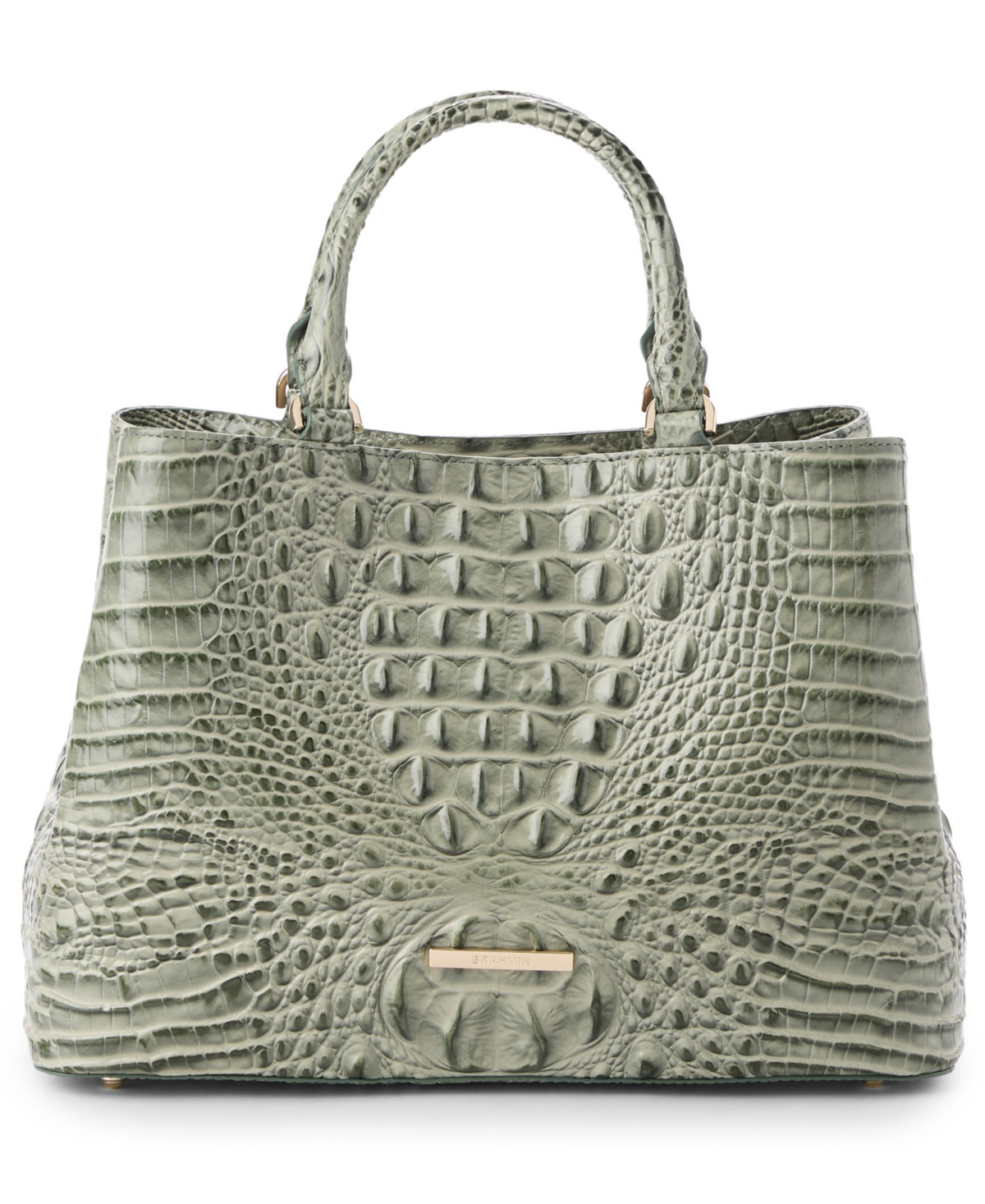 Brahmin Denise Medium Melbourne Leather Satchel Bag In Softgrass