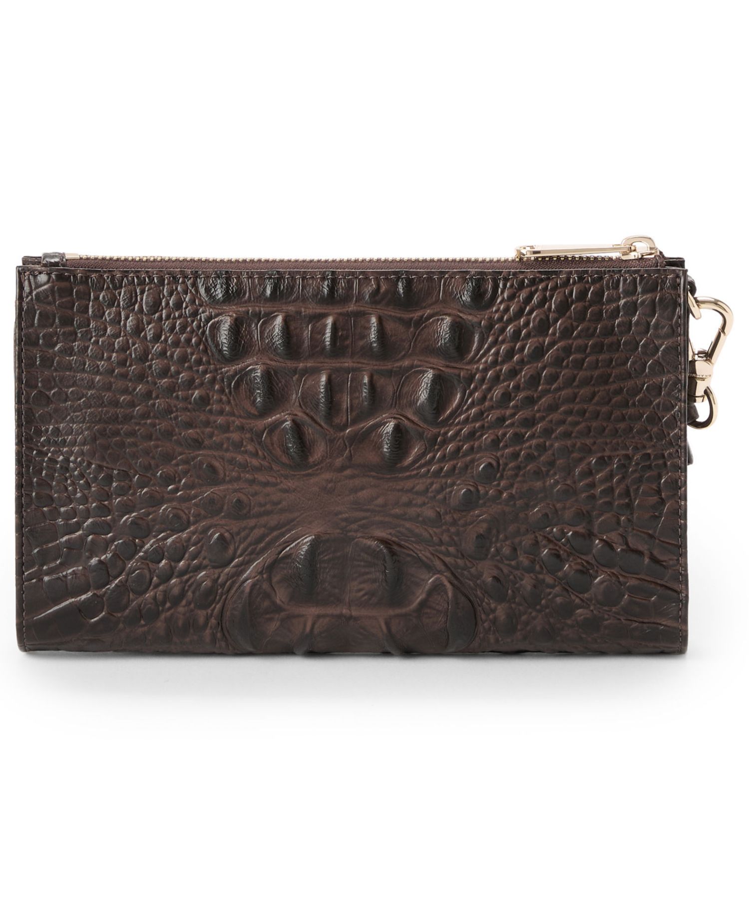Adia Croc-Embossed Small Zippered Wristlet