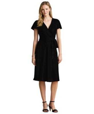 Women's Velvet Surplice Midi Dress