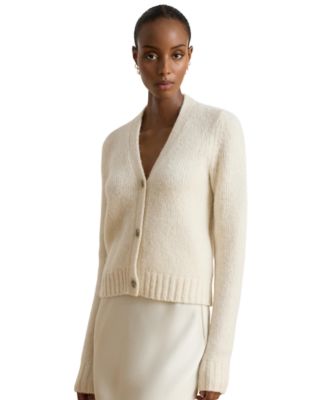 Women's Bruma Cropped V-Neck Rhinestone-Embellished Alpaca & Wool-Blend Cardigan Sweater