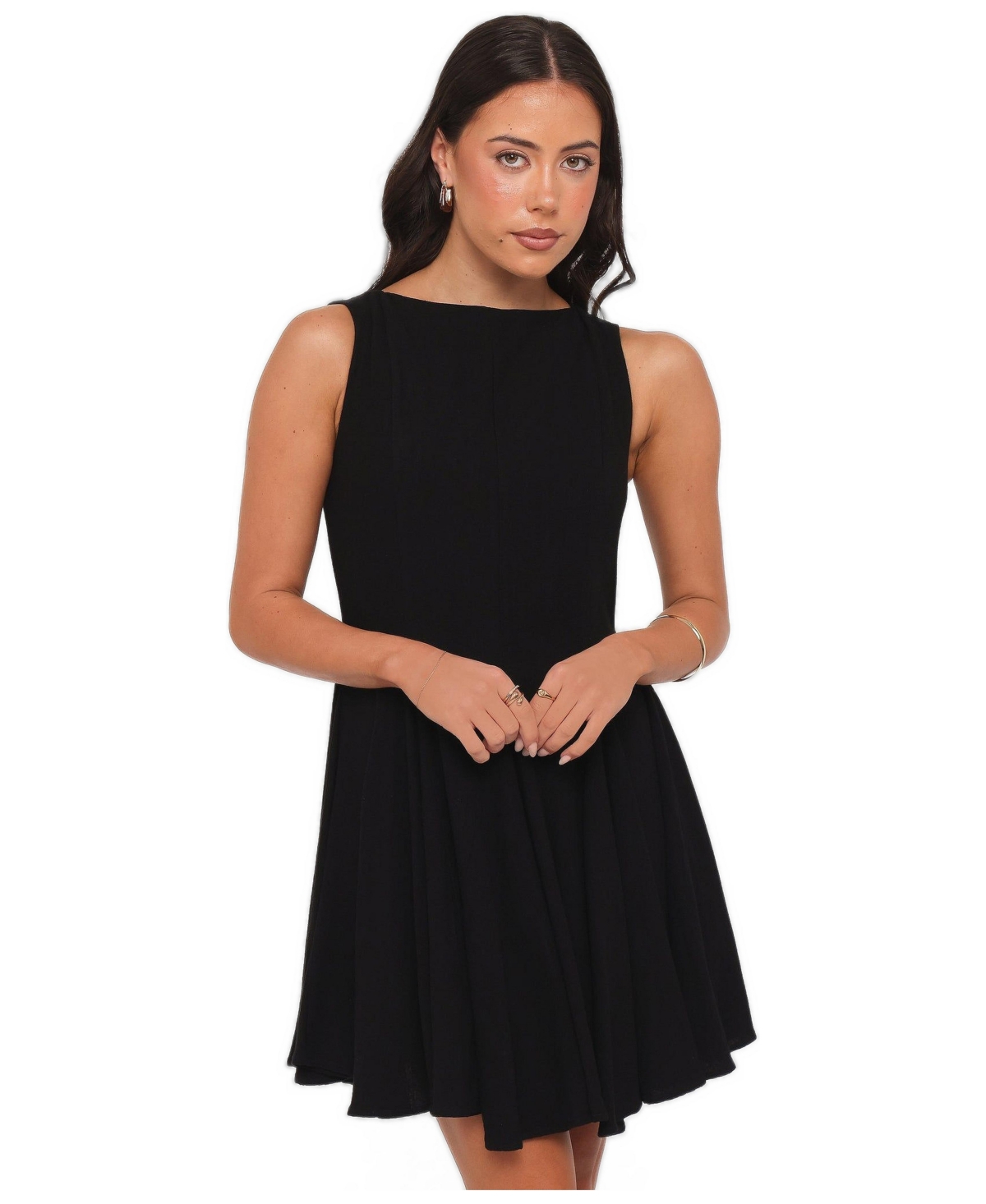 Petal and Pup Women's Vanity Boat Neck A-Line Mini Dress