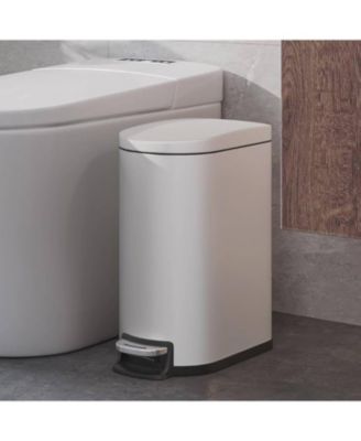 2.6 Gallon Stainless Steel Step-on Trash Can, Slim Kitchen Garbage Bin