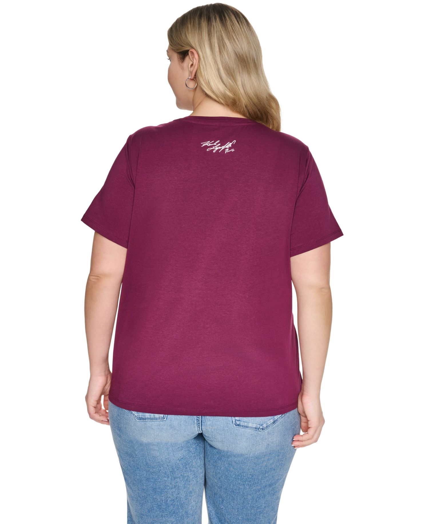 Plus Size Sparkle KLP Logo Short-Sleeve Cotton-Blend T-Shirt
