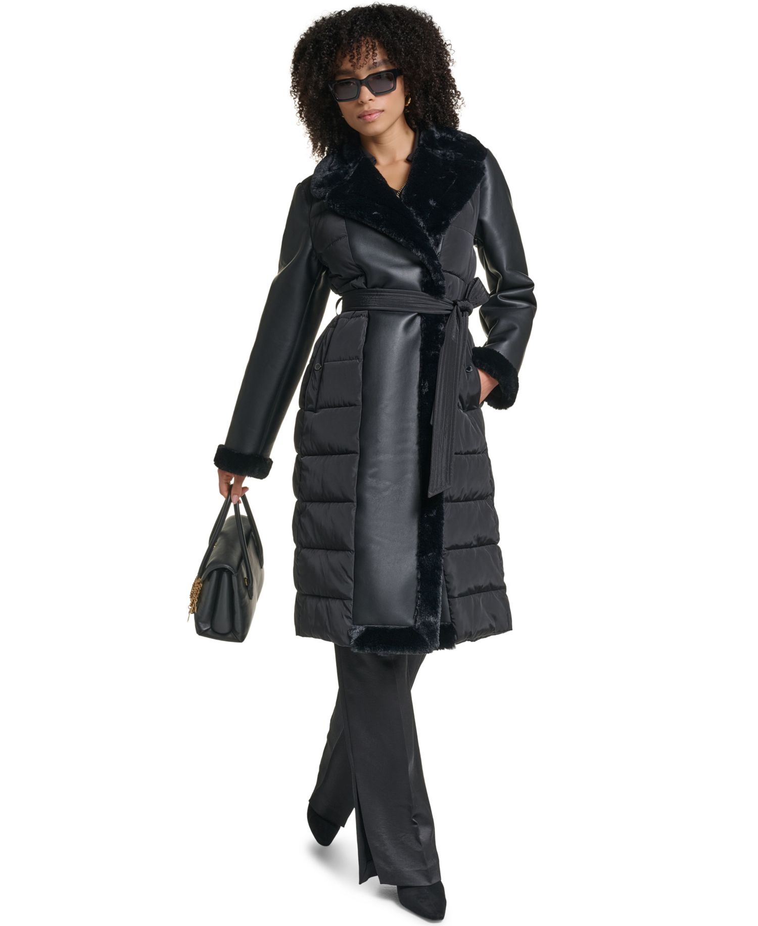 Long Belted Puffer Coat