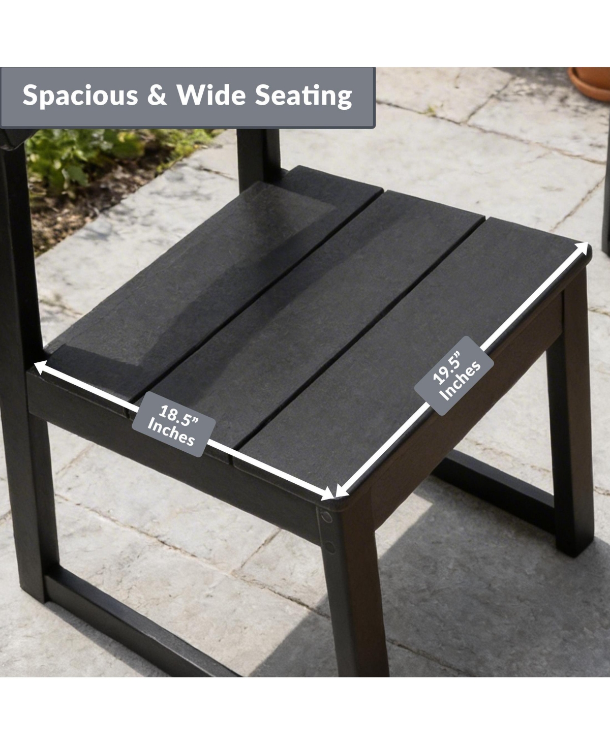 WestinTrends Modern Hdpe Outdoor Armless Patio Dining Chairs (Set of 2)