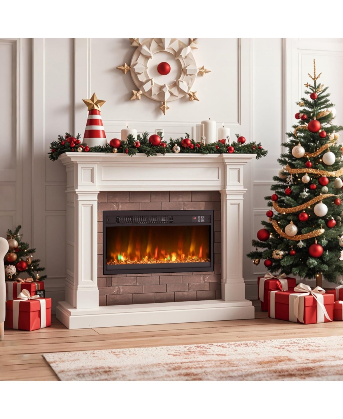 Ecooso 1500W Electric Fireplace Insert with Remote Control