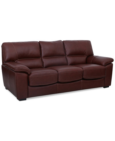Bolivar Leather Full Sleeper Sofa, Only at Macy&#39;s - Couches & Sofas - Furniture - Macy&#39;s
