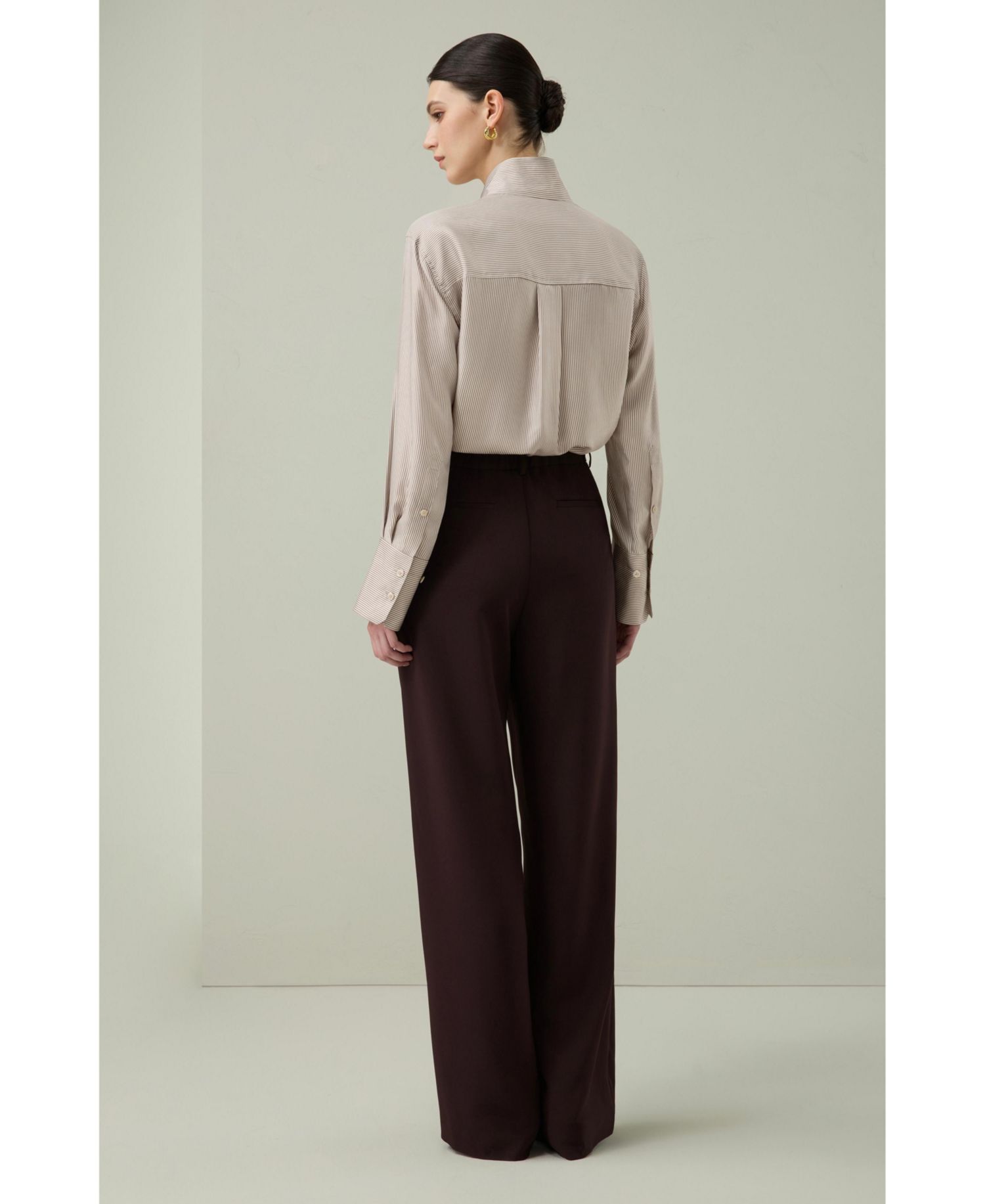 Women's Milano Silk Oversized Stand Collar Shirt