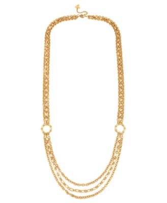 Gold-Tone Layered Long Necklace