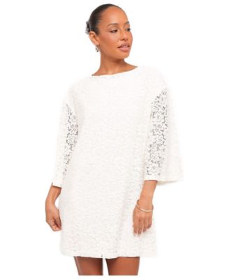 Women's Lula Long-Sleeve Lace Back-Tie Mini Dress