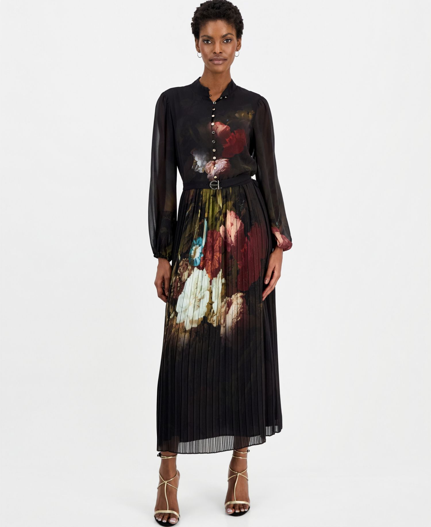 Women's Adira Floral Long-Sleeve Midi Dress