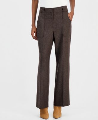 Women's Natalie Wide-Leg High-Waisted Pleated Wool-Blend Pants